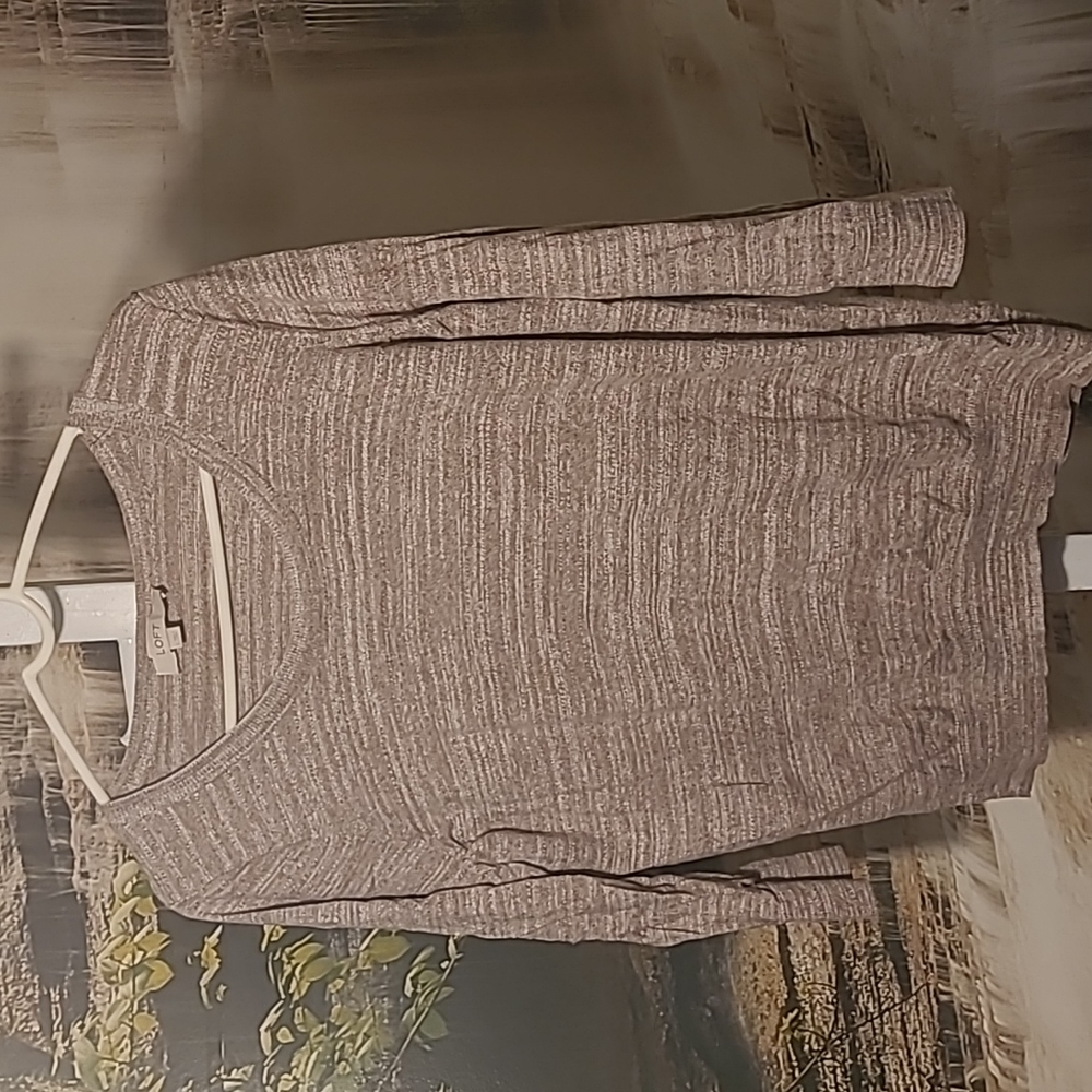 Loft Large chocolate mousse colored long sleeve classy soft sweater